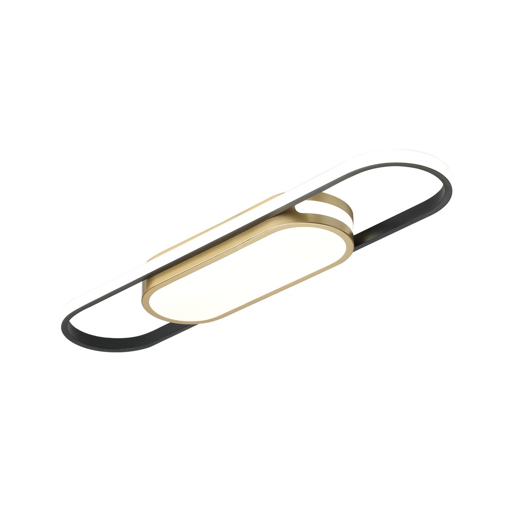 Modern Linear LED Flush Mount Ceiling Light Fixture Dimmable Ceiling Lamp+Remote