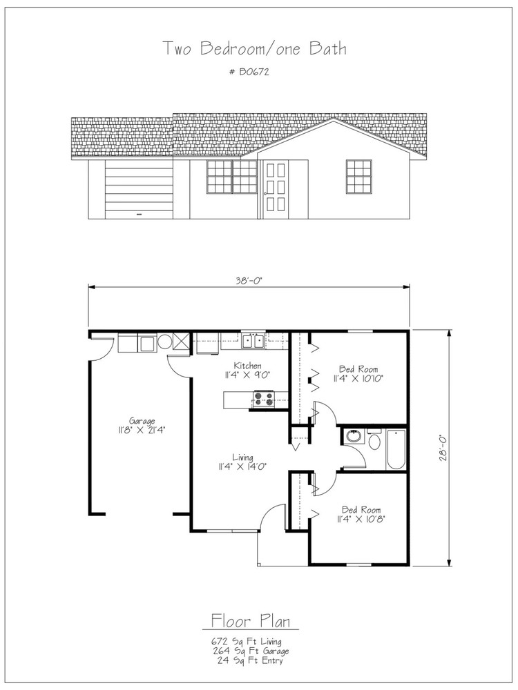 2 Bedroom House Blue Prints