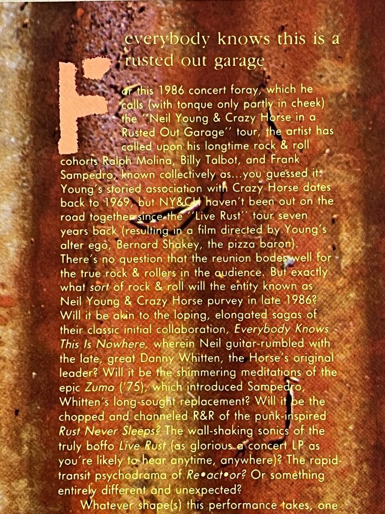 3 Neil Young Concert Programs 1987 Crazy Horse, 1999 Solo & 2000 w/ CSNY Tours