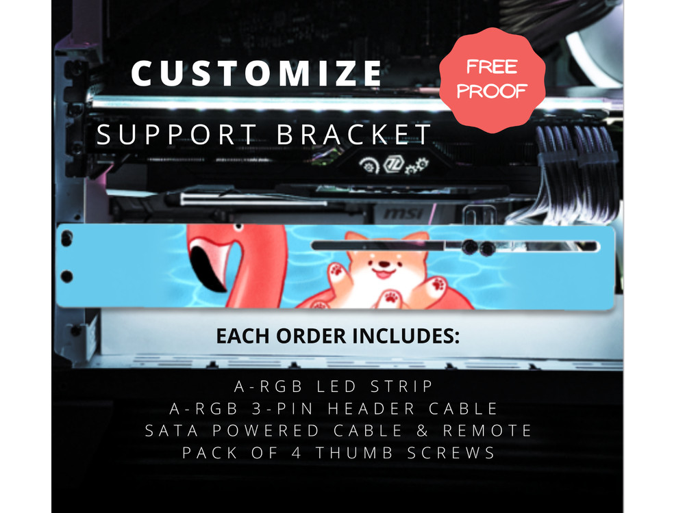 Custom RGB GPU Support Bracket (Addressable RGB Controller Kit Included)