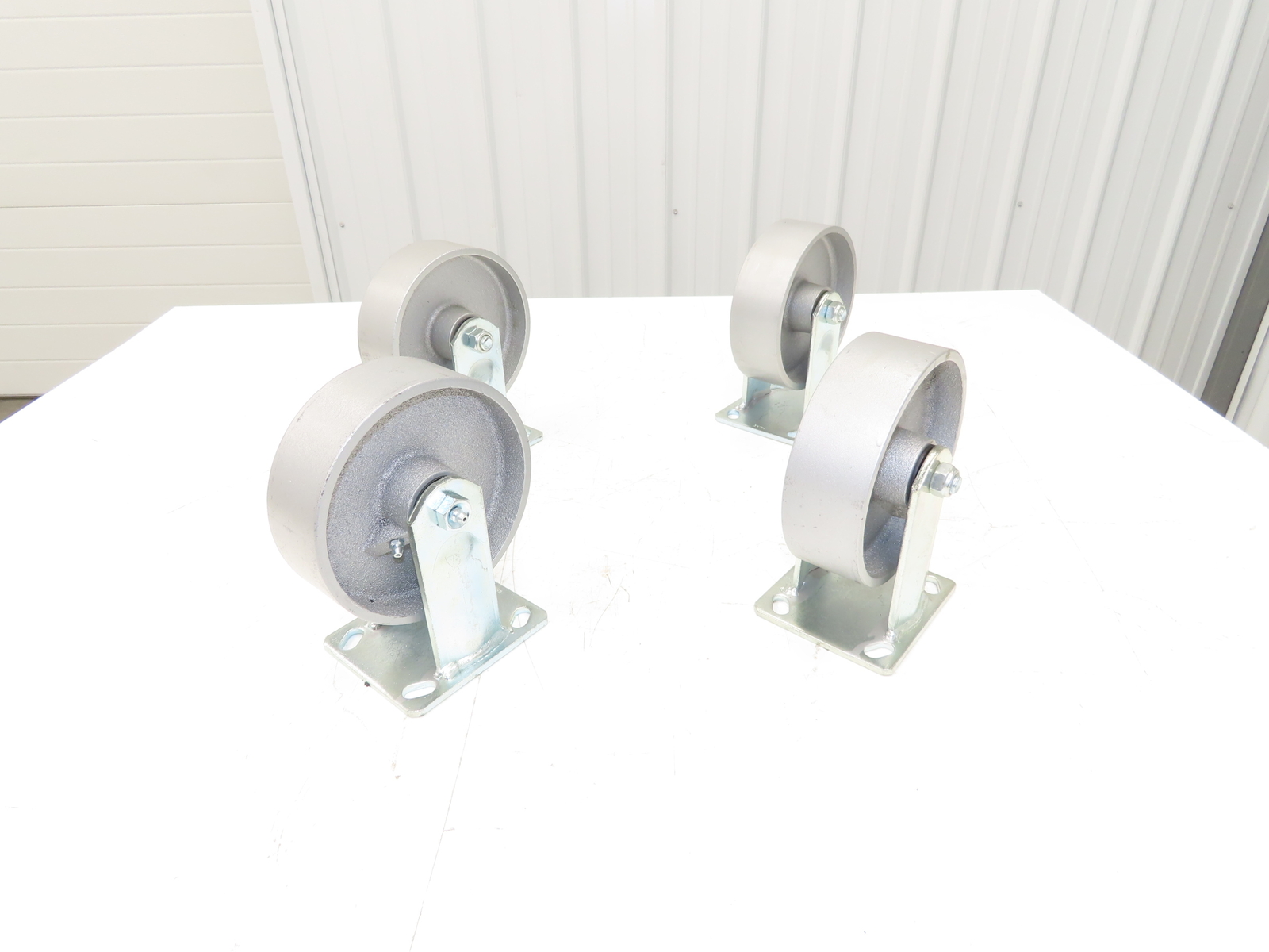 Cast Iron Rigid Caster Wheel 6" Lot of 4