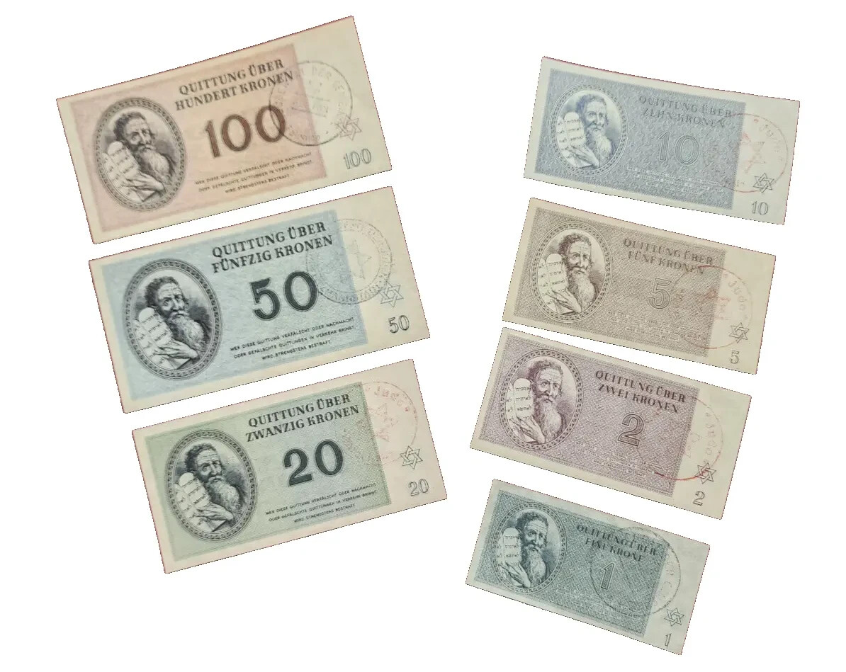 WW2 WWII German Jewish concentration camp Terezin Theresienstadt Ghetto currency