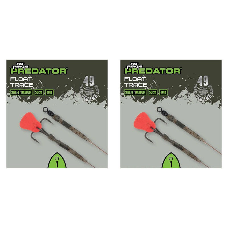 Fox Rage Predator Single Treble Float Trace NEW Pike Predator Float Trace