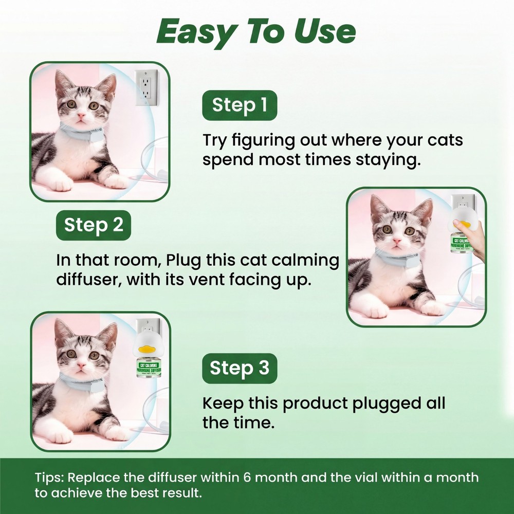 Multi Cat Calming Diffuser Kit (3 Pack) 48ml Refill Cat Pheromone Diffuser