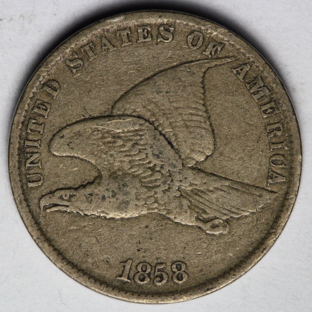 1858 SL Flying Eagle Cent Penny VF+ E105 GREX