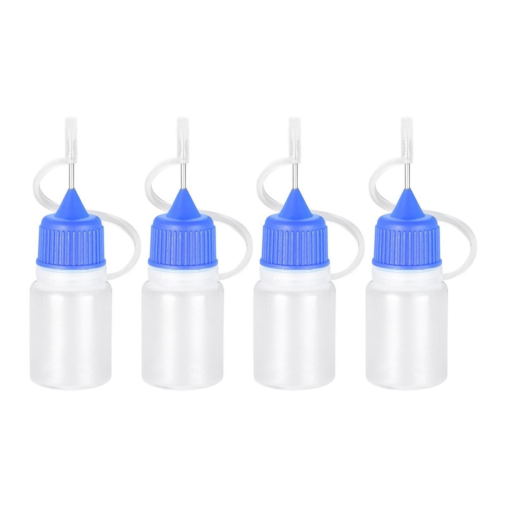 Needle Tip Bottle Precision Plastic Applicator 5ml Blue Hood 20pcs
