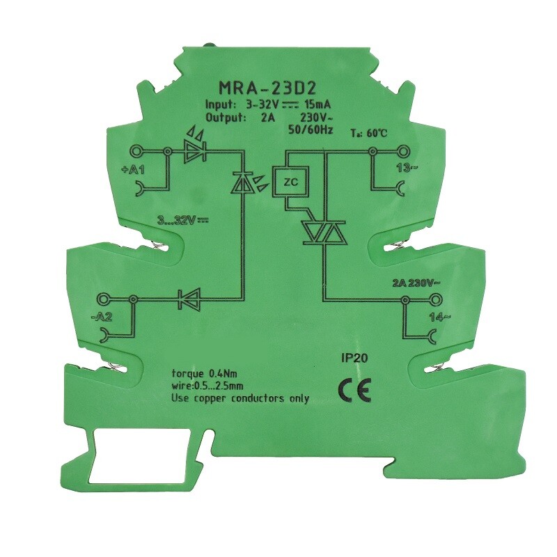 Solid State Relay Module MRA-23D2 DC-AC 3-32VDC 24-280VAC 2A Slim Port Relay
