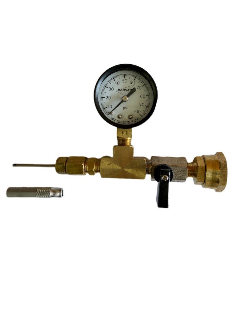 Geothermal Loop Fill Tool For Garden Hose Geo Needle W/ 100psi Gauge + Protector