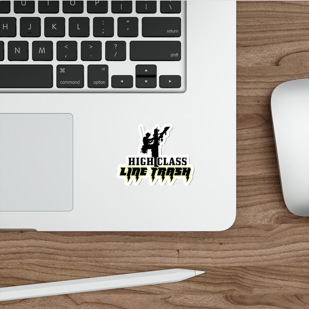 High Class Line Trash Lineman Hard Hat Sticker Storm Decal Crew