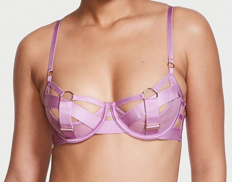 VICTORIA'S SECRET LUXE VERY SEXY UNLINED DEMI STRAPPY BRA CHEEKY PANTY NWT