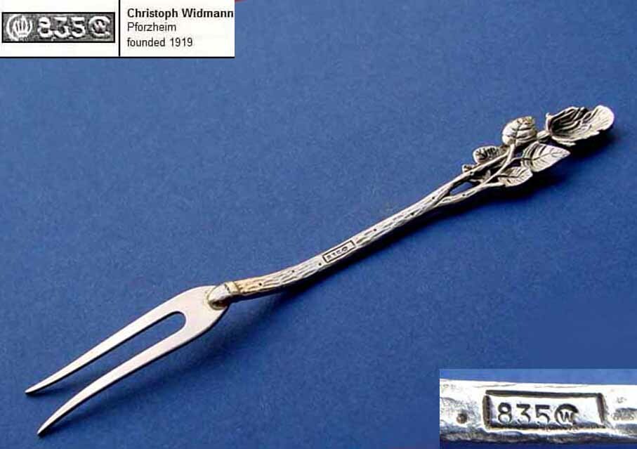 Serving Fork, Hildesheimer Rose, C. Widmann, 835 Silver B405