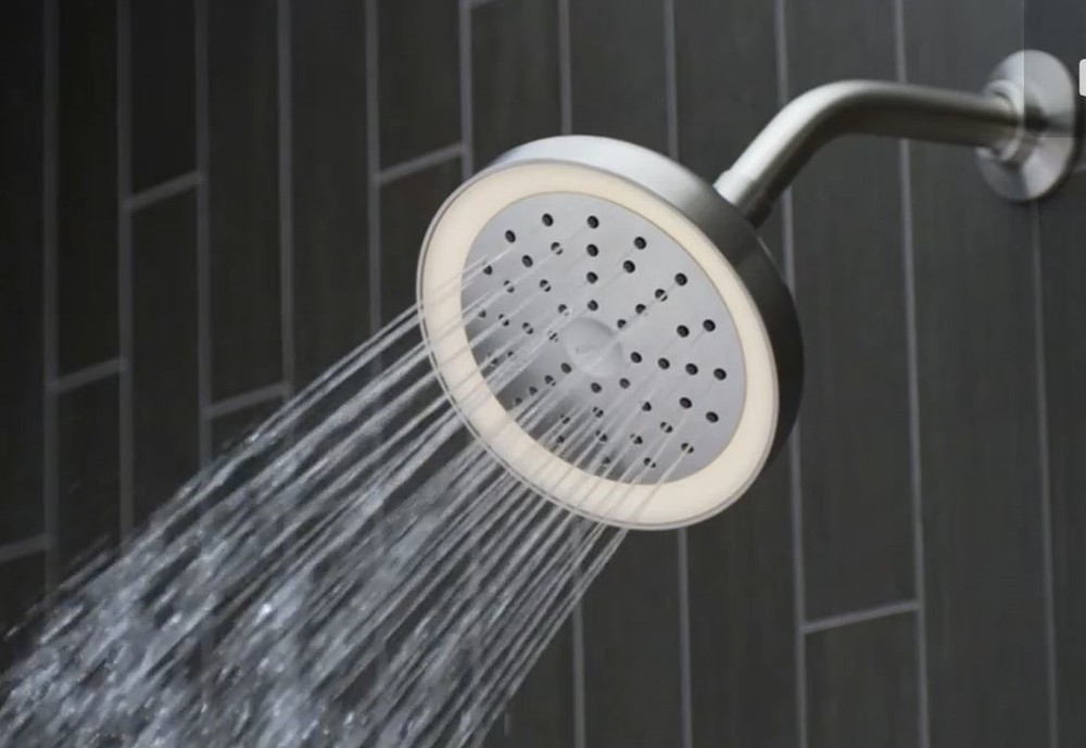 Kohler Shower Head Arise Lighted Wall Mount Fixed Single-Function Brushed Nickel