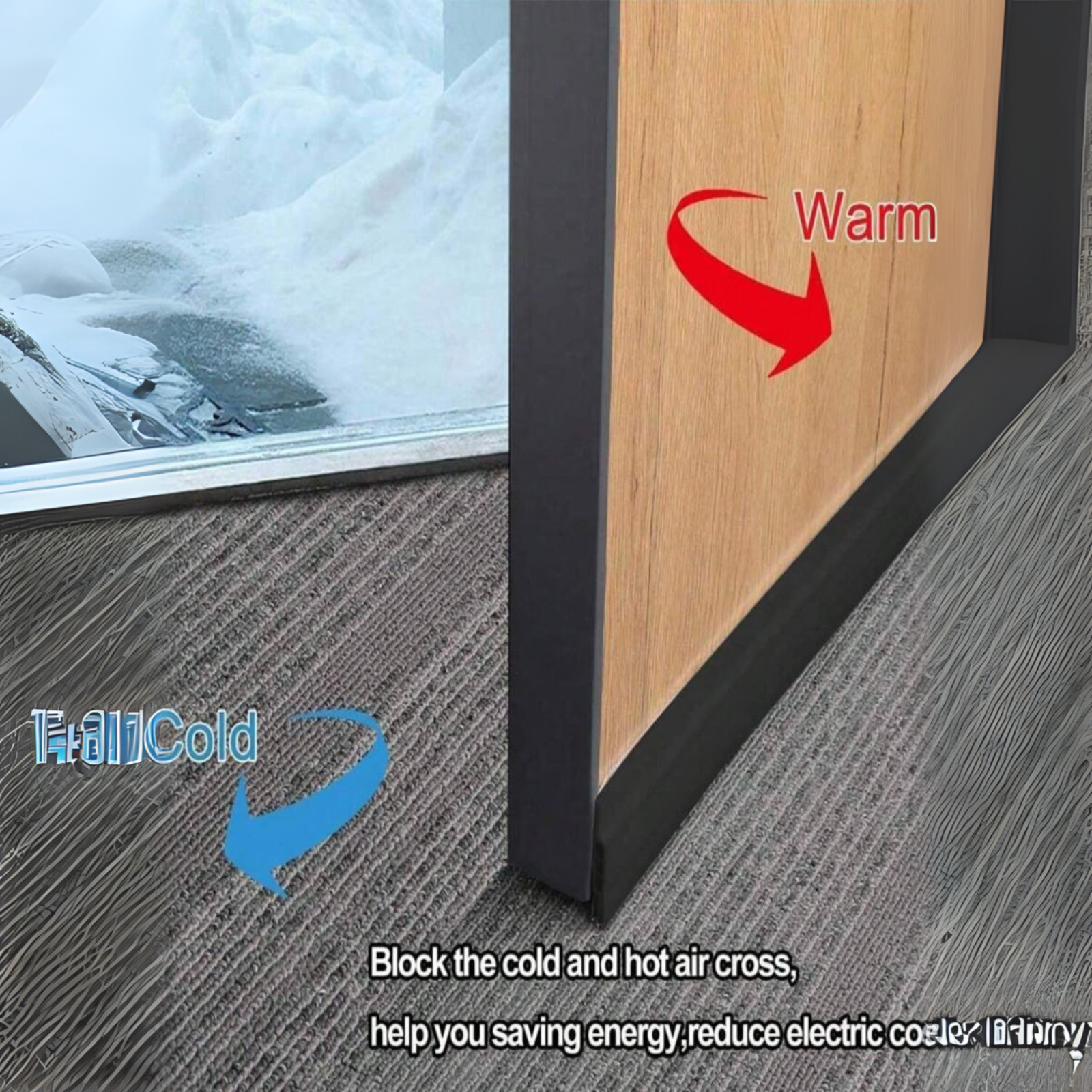 Self-Adhesive Door Draft 1M Door Bottom Weather Strip Door Sweep Insect Blocker