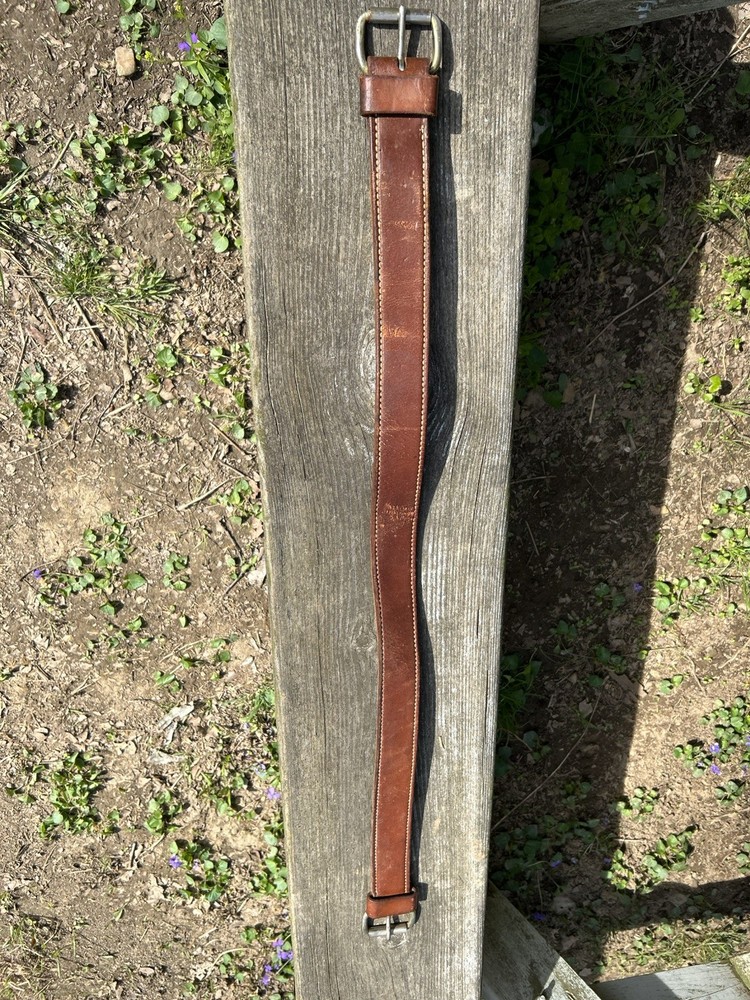 Leather Western Back Cinch With Rollers