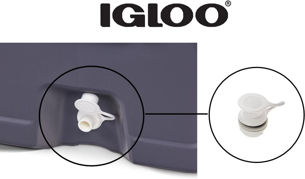 Igloo Cooler Drain Plug Assembly with Triple Snap Cap for 25-70 Quart Coolers