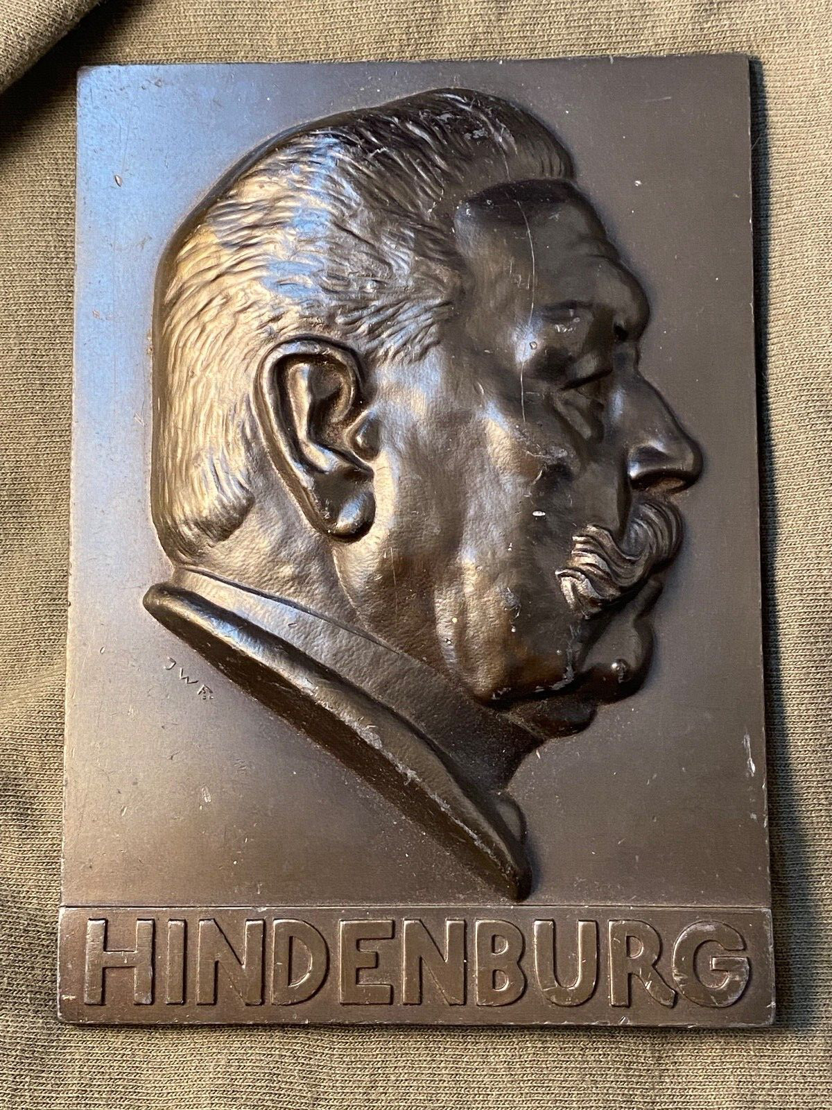 Original WWI German Hindenburg Plaque