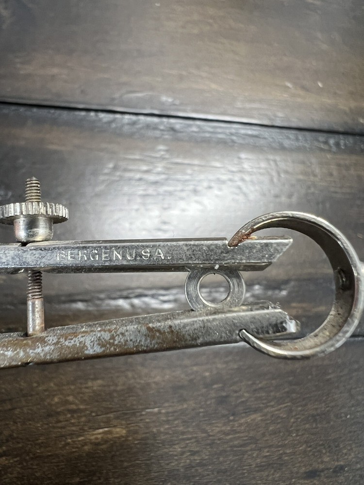 Bergen USA Bow Pivot Vintage Drafting Engineering Tool Compass Divider