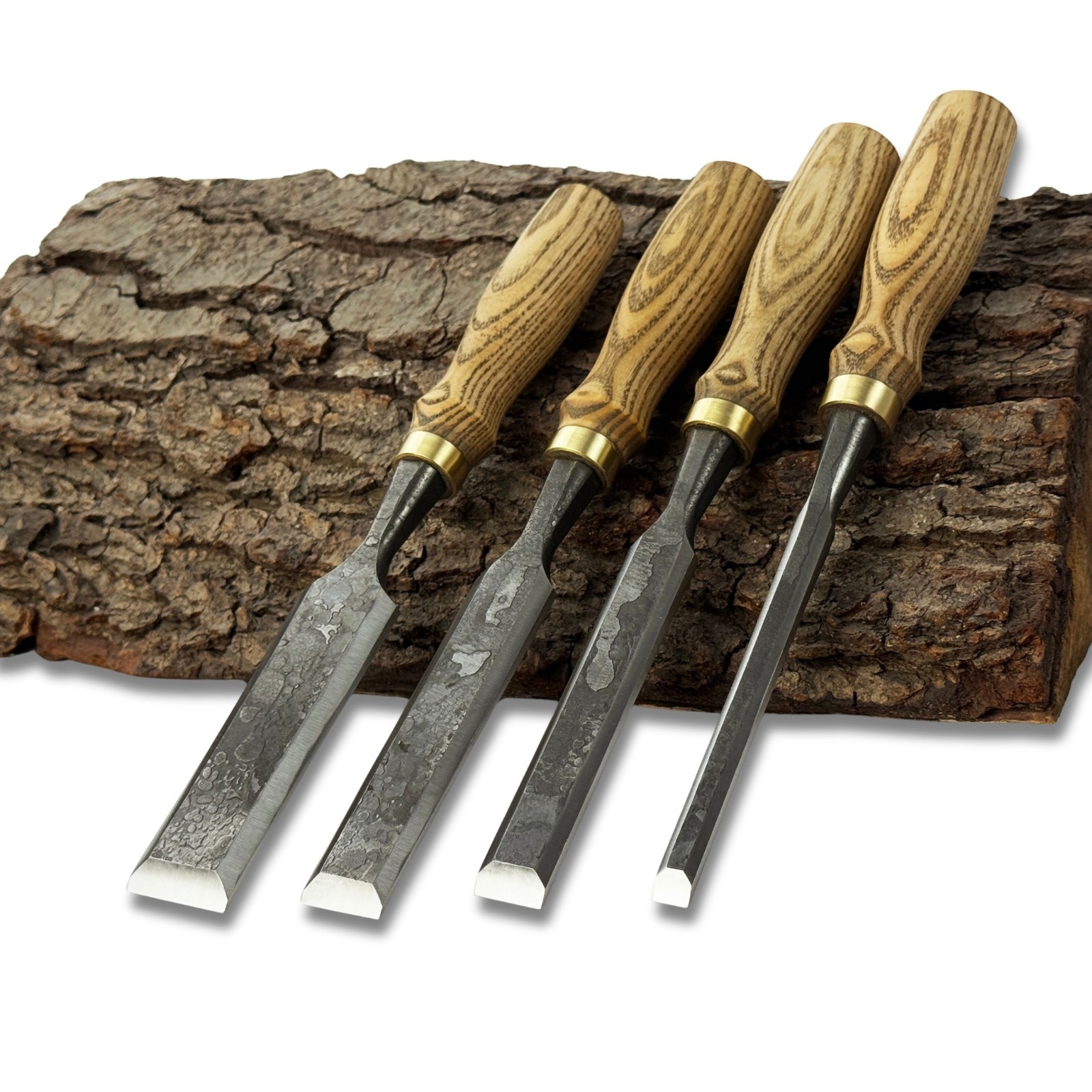 Wood Carving Chisels – Hand-Forged 52100 Steel Blades, Ash Handles, Woodworking