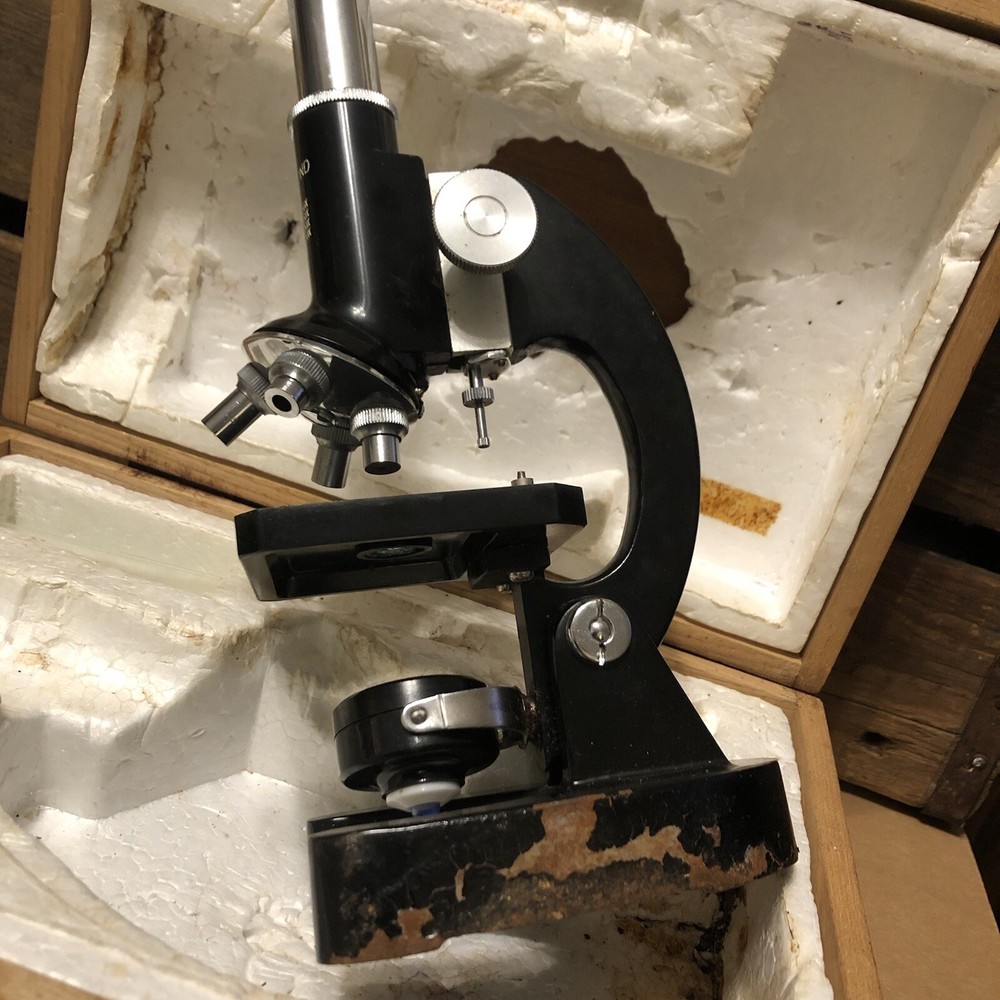 Vintage Microscope with Box Untested