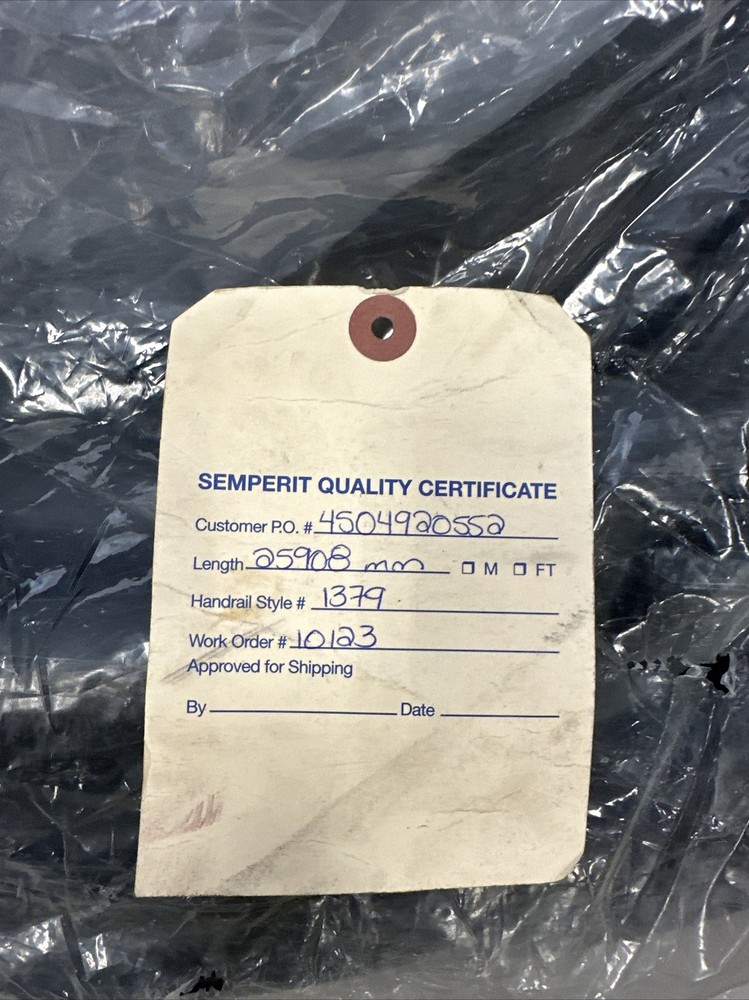SEMPERIT Handrail Rubber 1379 85ft New