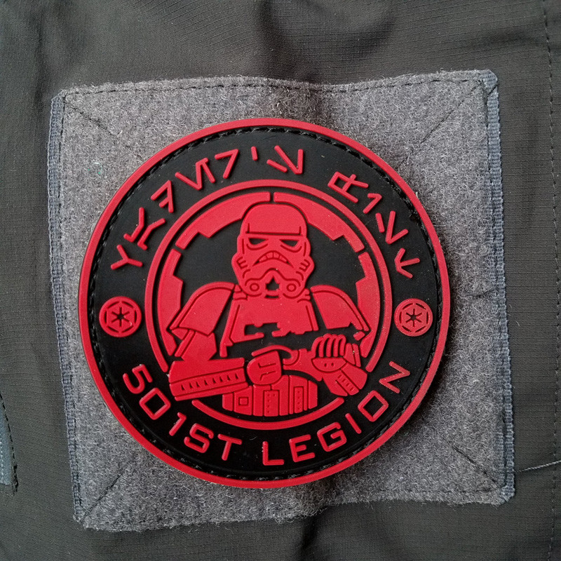 3D Pvc Star Wars 501st Stormtrooper Legion Rubber Hook Loop Patch Red Dark