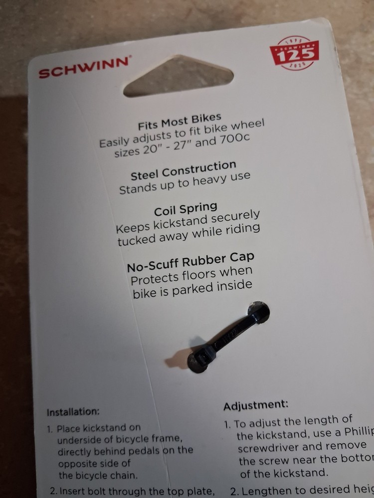 Schwin Bicycle Kick Stand Black Universal