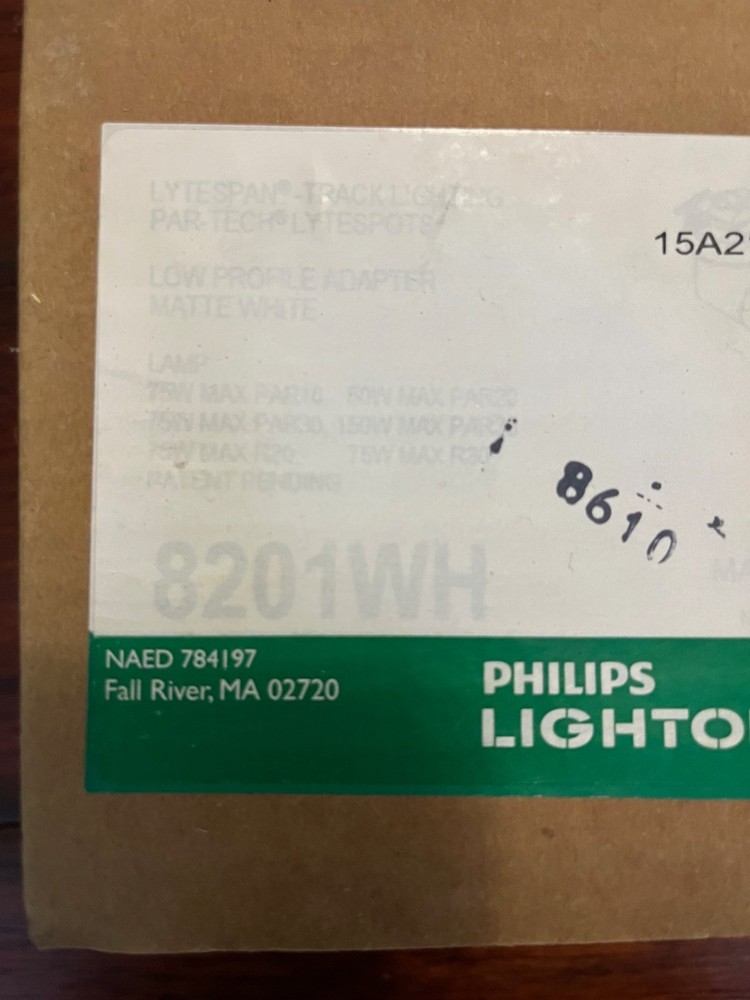 LIGHTOLIER 8201WH LYTESPAN TRACK LIGHTING PAR-TECH LOW-PROFILE ADAPTER- CHEAPEST