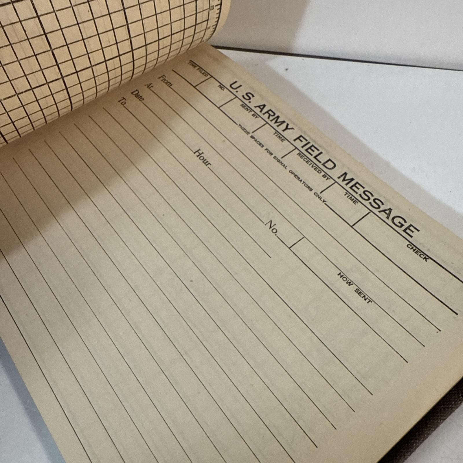 1917 WWI US Army Field Message Book Semaphore Code Mostly Unused Carbon Copy