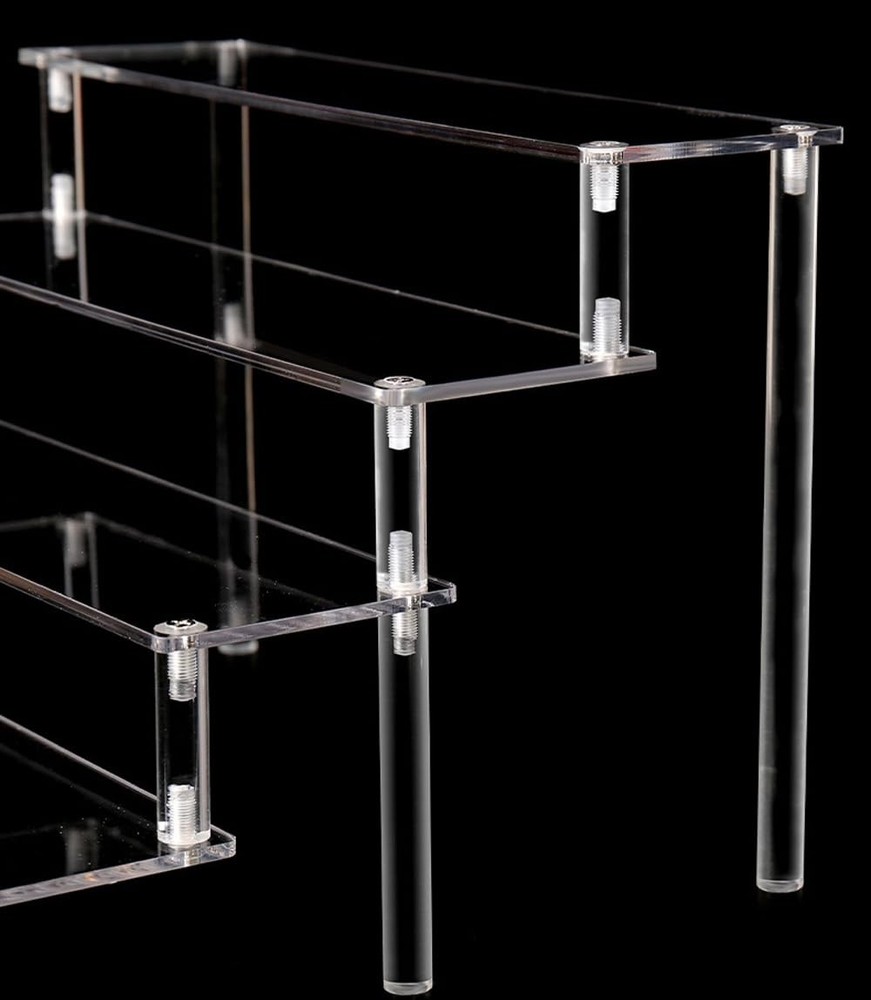 losensild Acrylic Riser,Clear Display Risers 3 Tier ,Large Shelf Clear