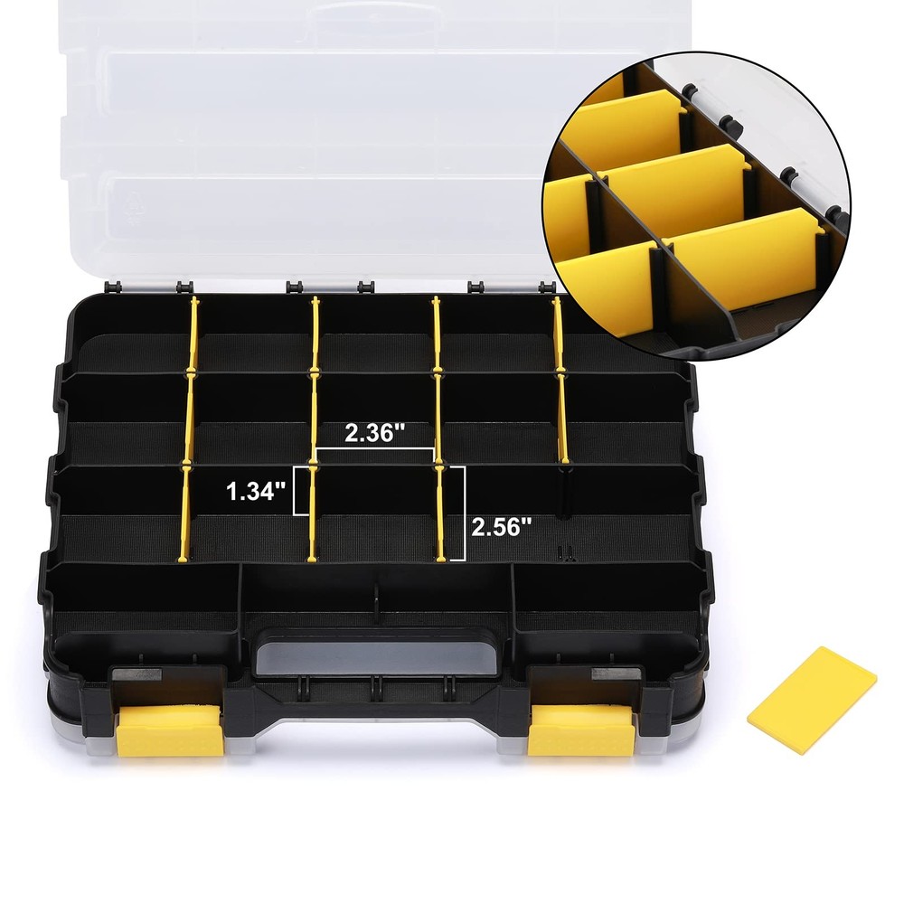 Double Side Tools Organizer, Customizable Removable Plastic Dividers, Hardwar...