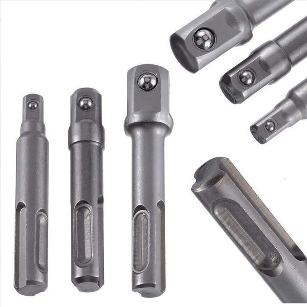 5pcs SDS Plus 1/4 Hex Socket Driver Hammer Drill Bit Adaptor Accessories Kit