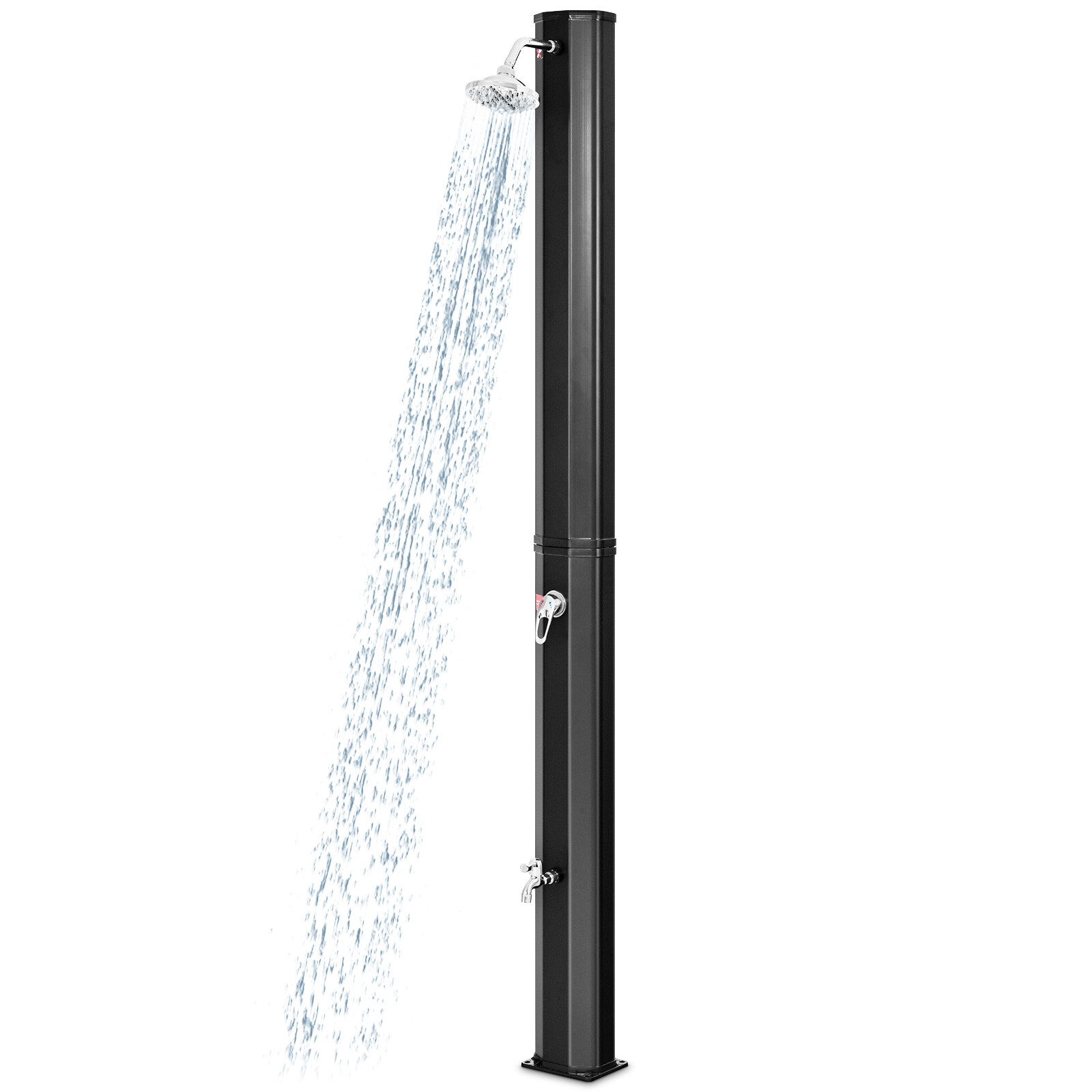 9.3 Gallon Outdoor Solar Heating Shower 7.2Ft Adjustable Shower Head W/Base