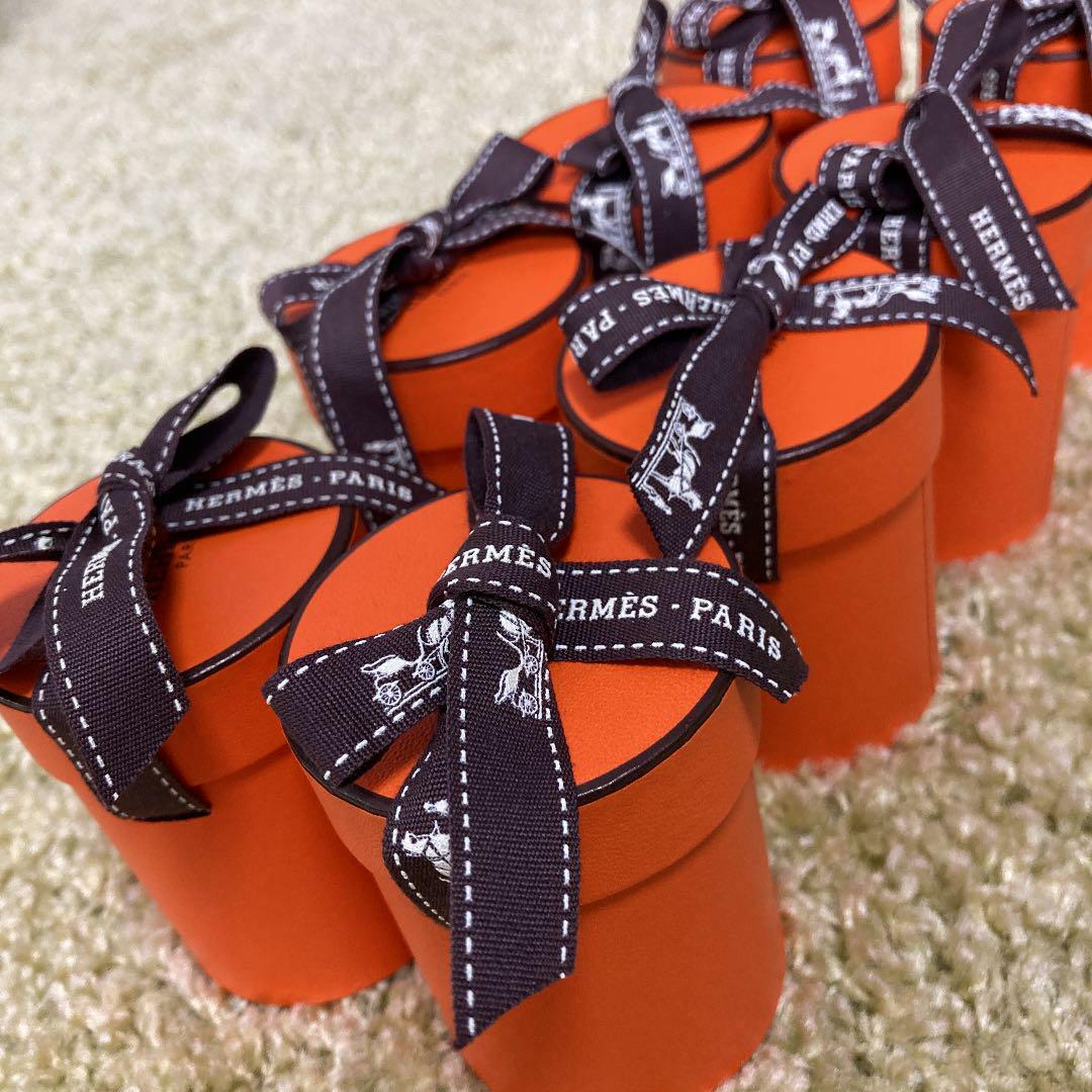 HERMES empty Twilly Scarf gift box with ribbon 8 SET