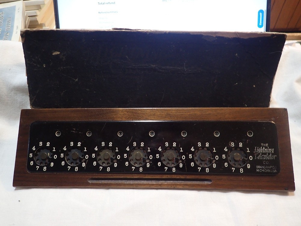 Vintage Mechanical Adding Machine, The Lightning Calculator Co. Grand Rapids, MI