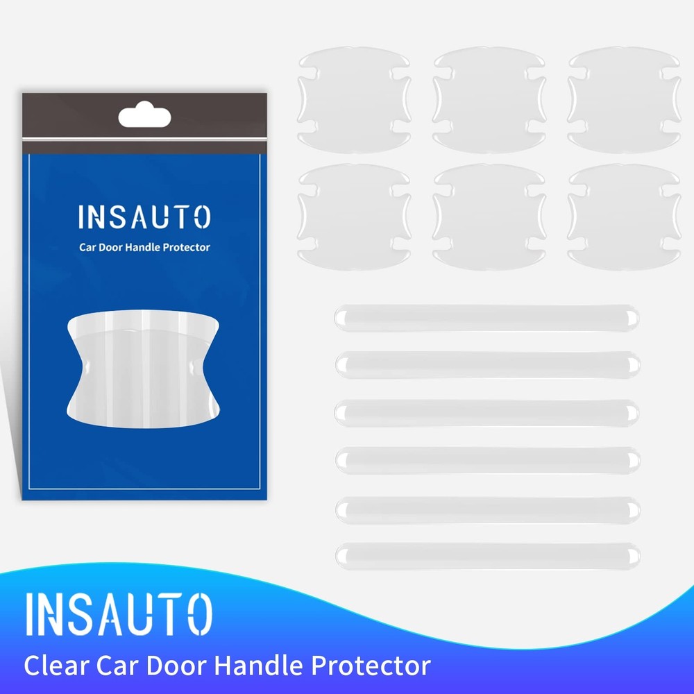 INSAUTO 12Pcs Car Door Handle Scratch Protector，Non-Marking Auto 12PCS