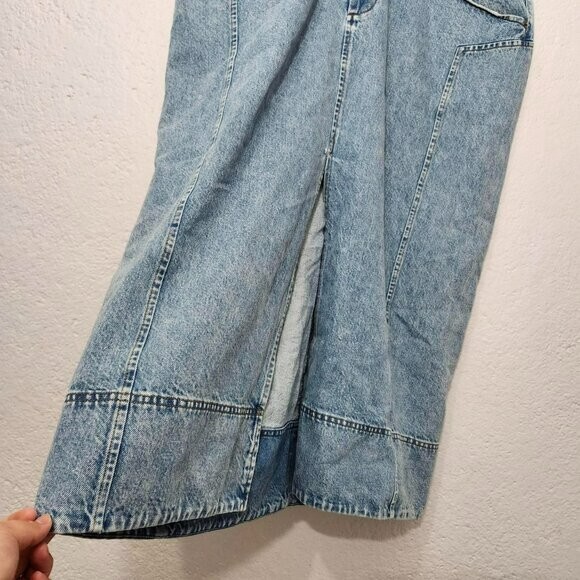 Tanya Taylor Christina Denim High-Waist Midi Skirt