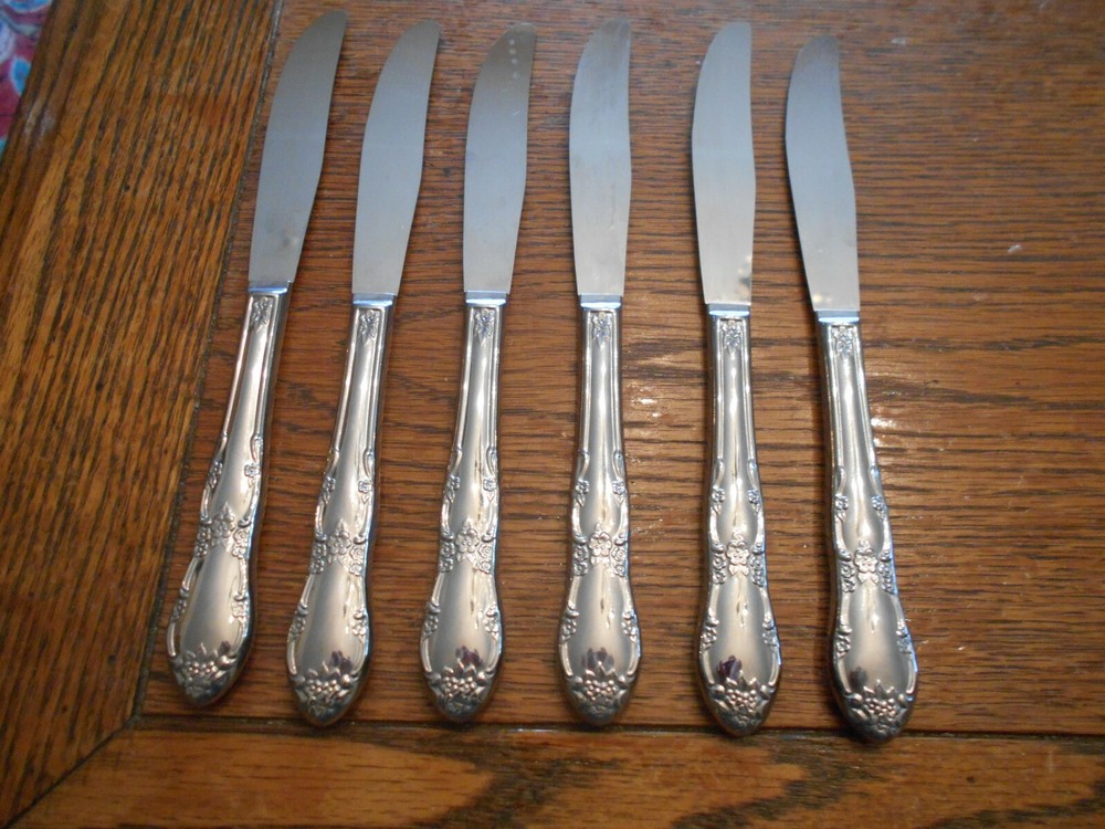 6 Rogers Stainless FENWAY Pattern Dinner Knives Oneida Ltd  2268