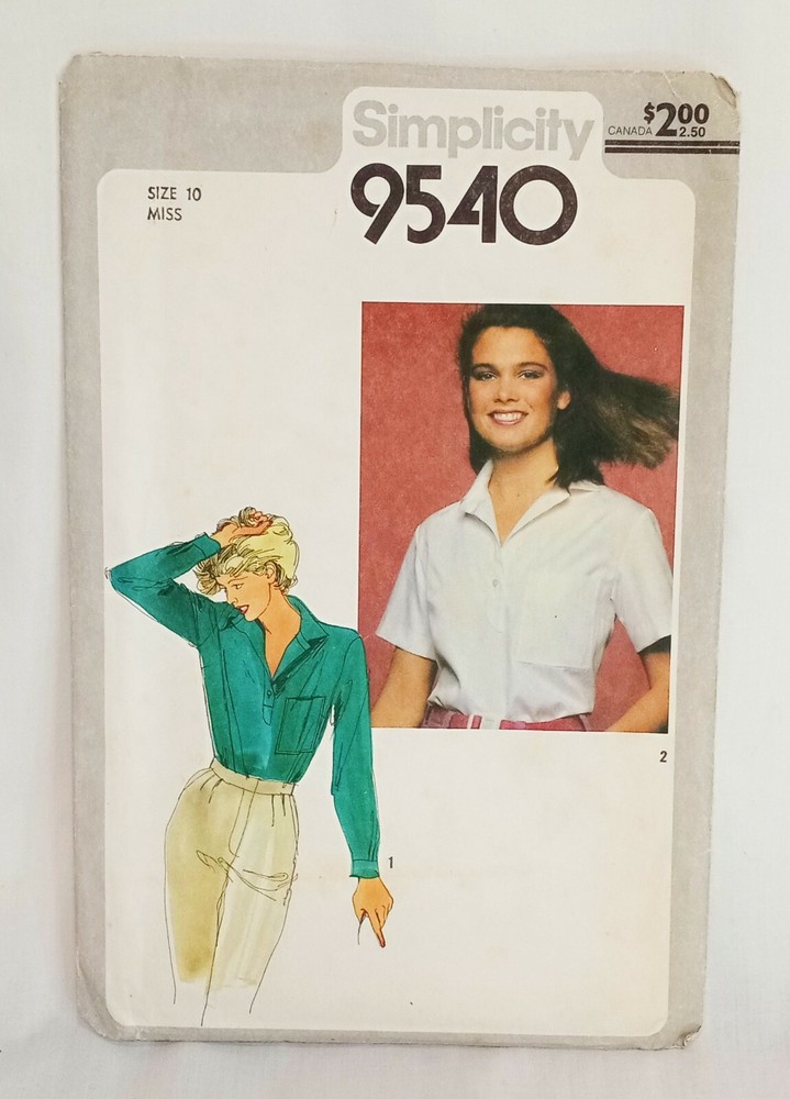 Misses Pullover Boxy Top Pattern 9540 Size 10 Simplicity Precut Complete 1980