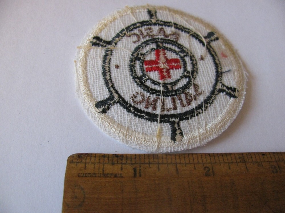 AMERICAN RED CROSS ARC BASIC SAILING WATER SAFETY 2.75" SEW ON PATCH FREE SHIP
