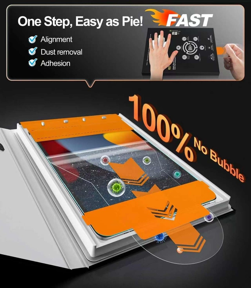 EZ-GLAZ-2 Pack for iPad 10.2" Screen Protector 9th 8th 7thGen - Installation Box