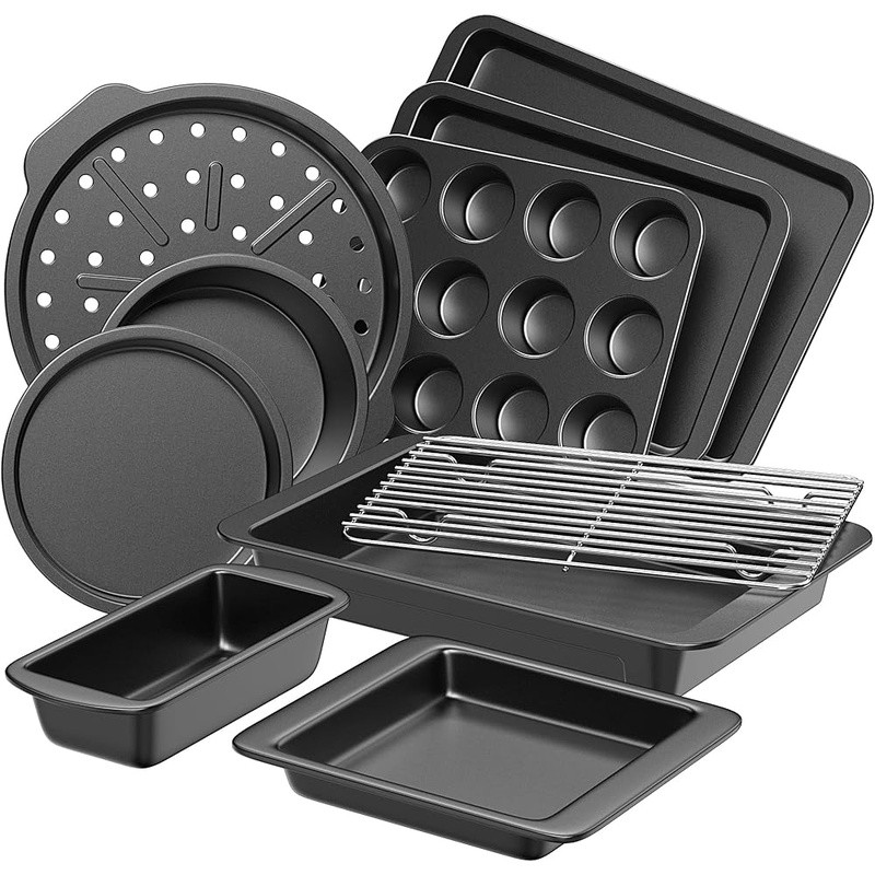 Nonstick Baking Set Heavy-Duty Cookware Stackable Bakeware Kitchen Essentials US