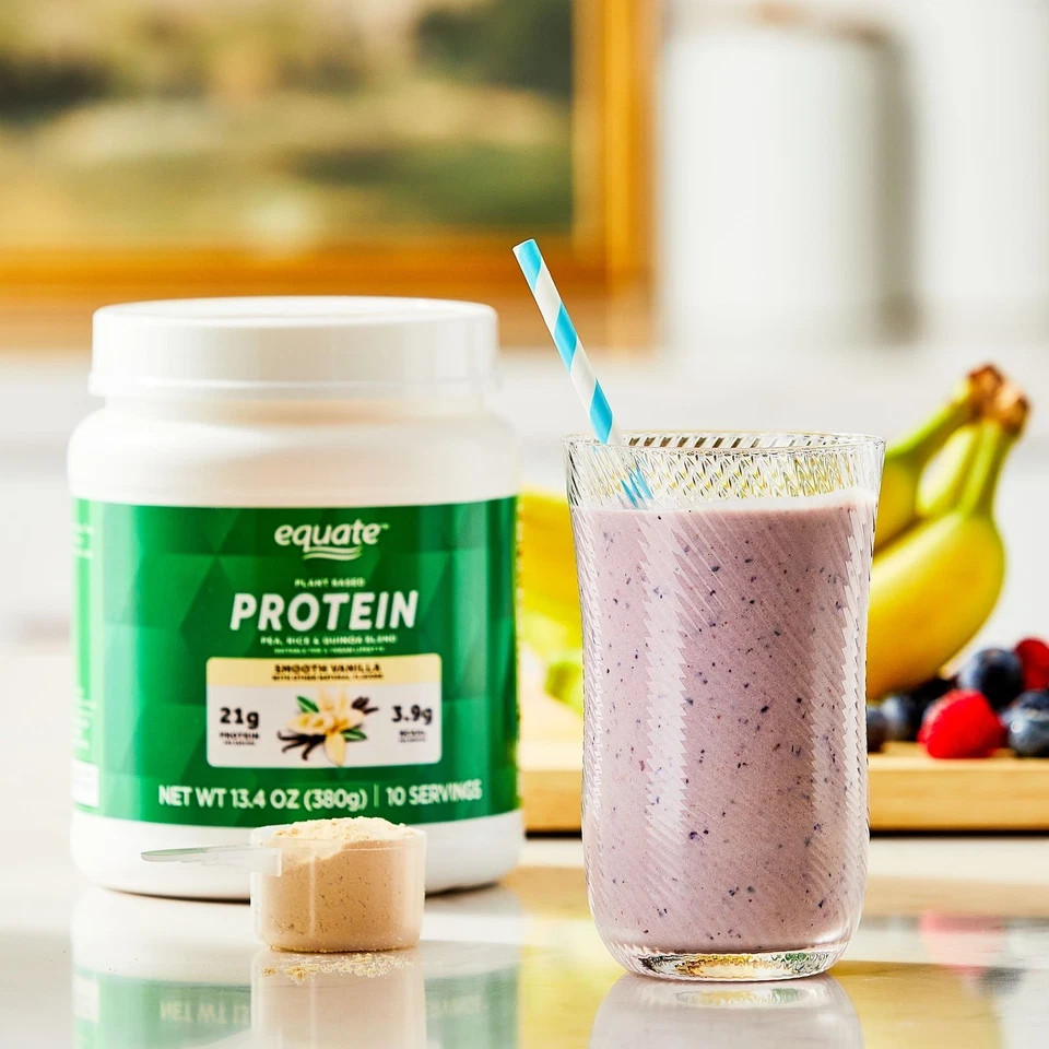 Equate Plant-Based Protein Supplement, Smooth Vanilla, 13.4 Ounces