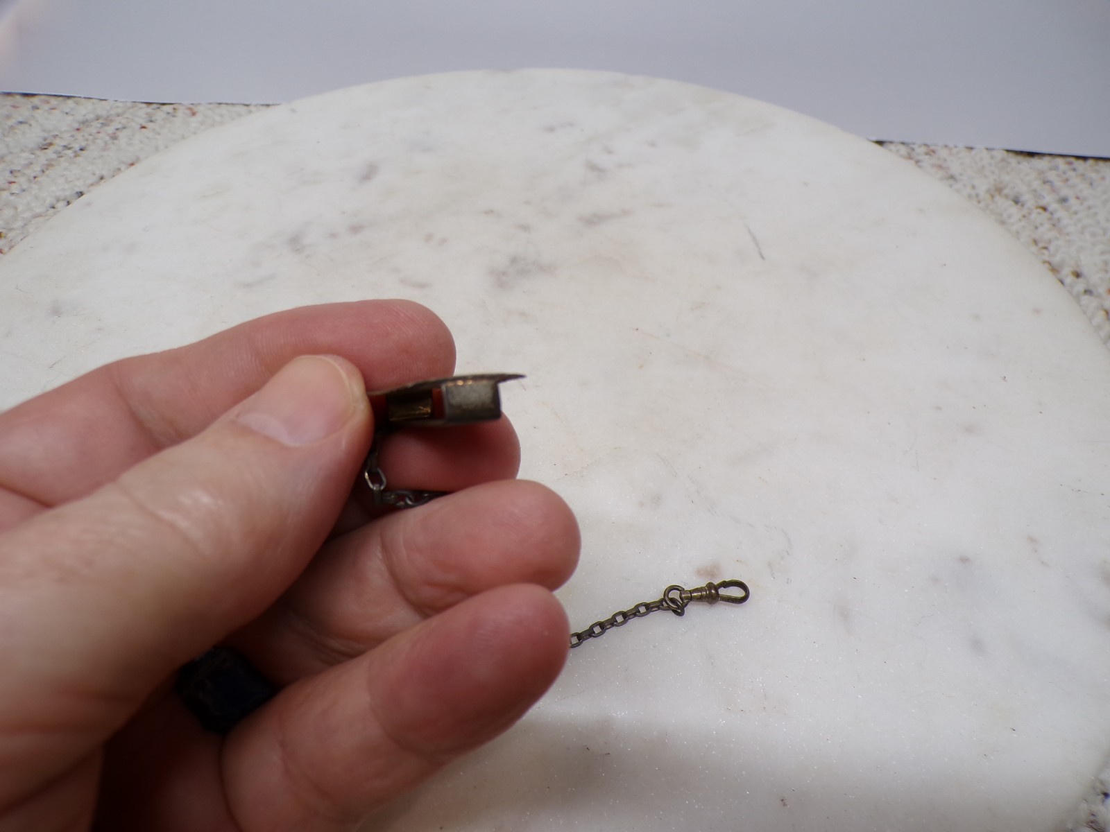 GLP George L Paine Co Sterling Beltogram Art Deco Belt Loop Chain