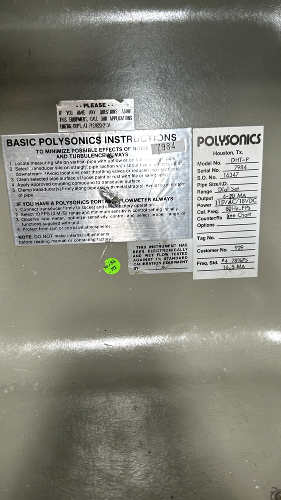 POLYSONICS HYDRA ULTRASONIC FLOWMETER MODEL DHT-P AWESOME!!