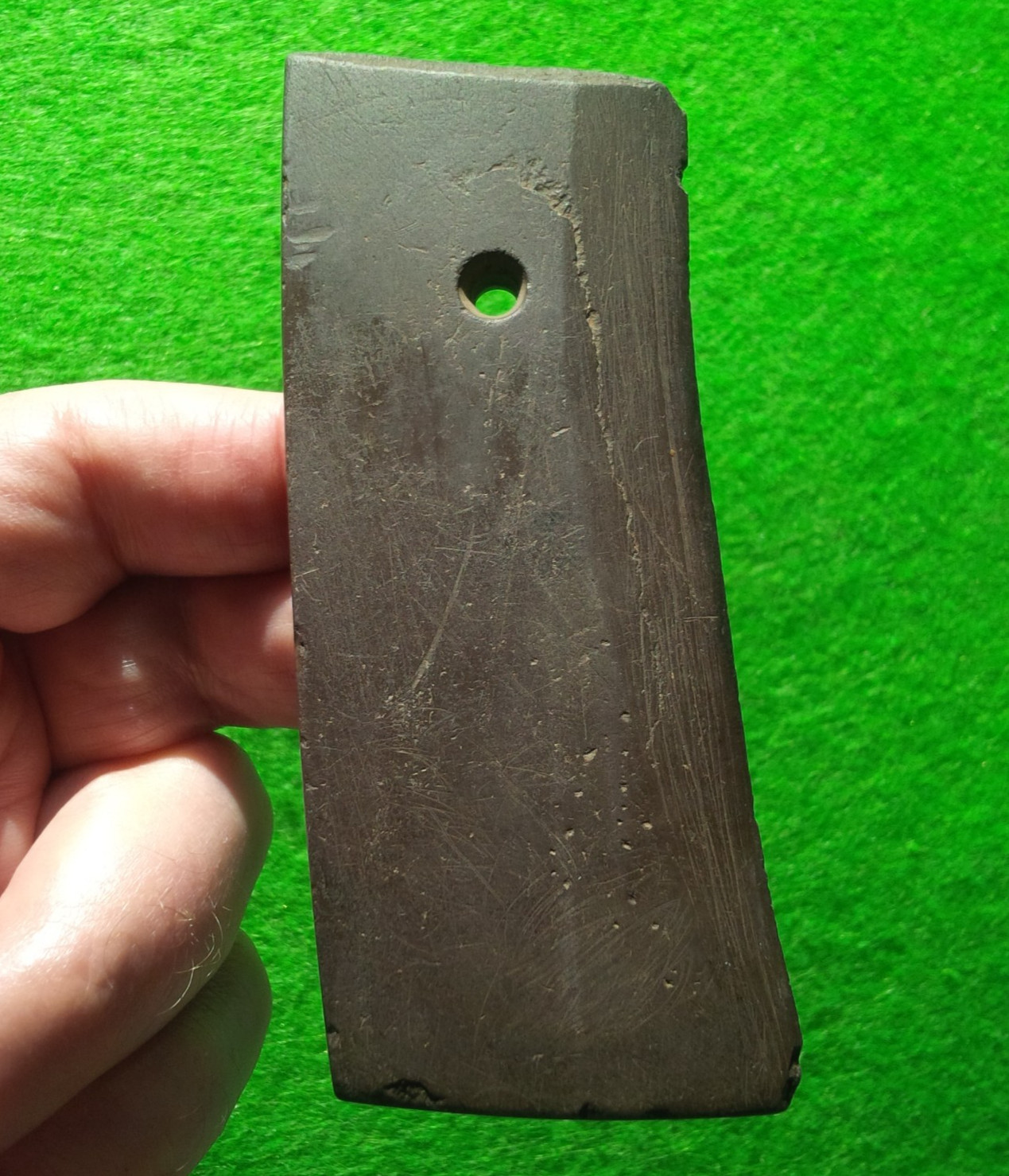 4-3/8" DRILLED SLATE PENDANT KENTUCKY ARROWHEAD AUTHENTIC INDIAN ARTIFACT GORGET