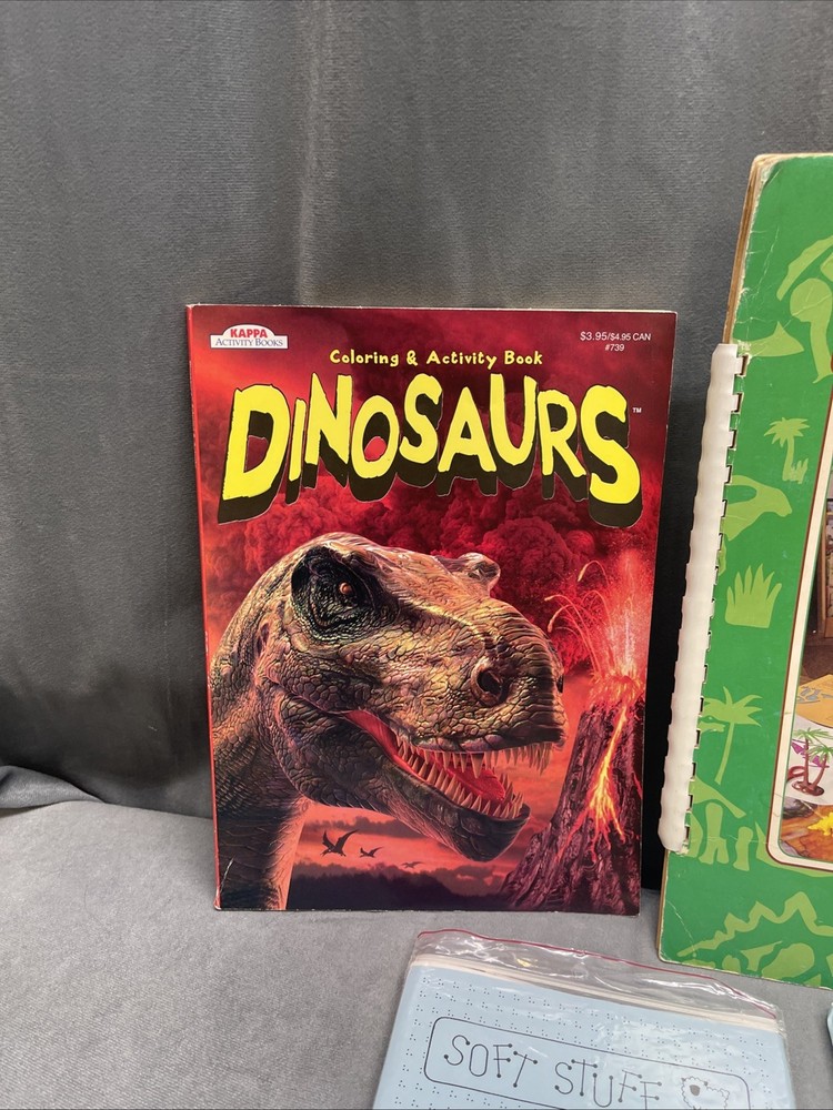 Dinosaur Dragons Lizards Lot Bundle Soft Stuff McCalls Magic Threads 80s Stencil