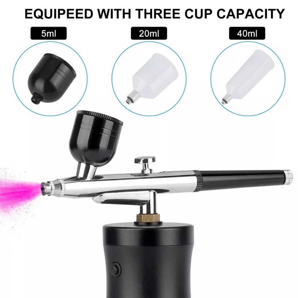 Portable Air Compressor Kit Airbrush Paint Spray Gun Nail Art Tattoo Airbrush