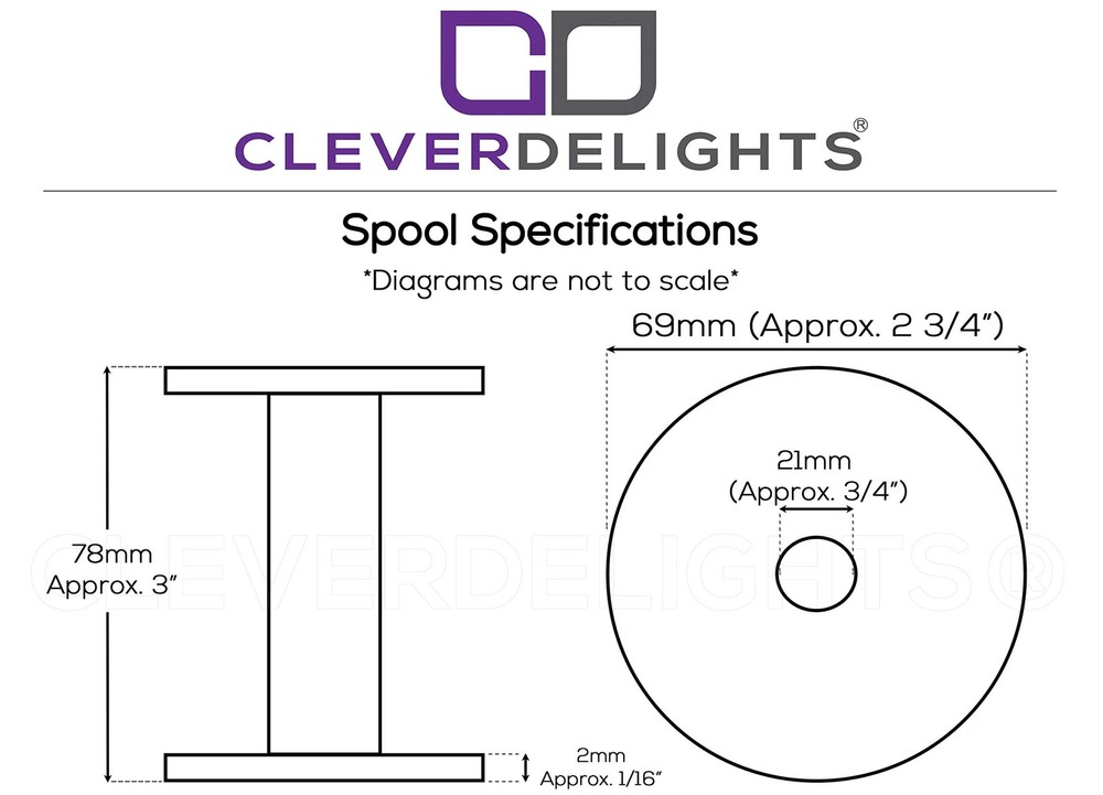 3" White Plastic Spools - 3 Pack - Empty Spools - Crafts Thread Cord Wire Rop...