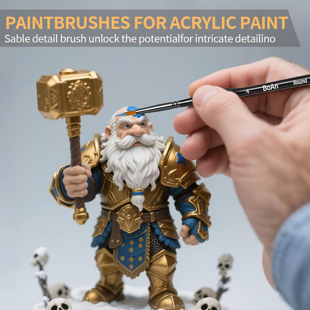 21 Pcs Micro Paint Brushes Set Miniature Brushes with Triangular Handles for Art