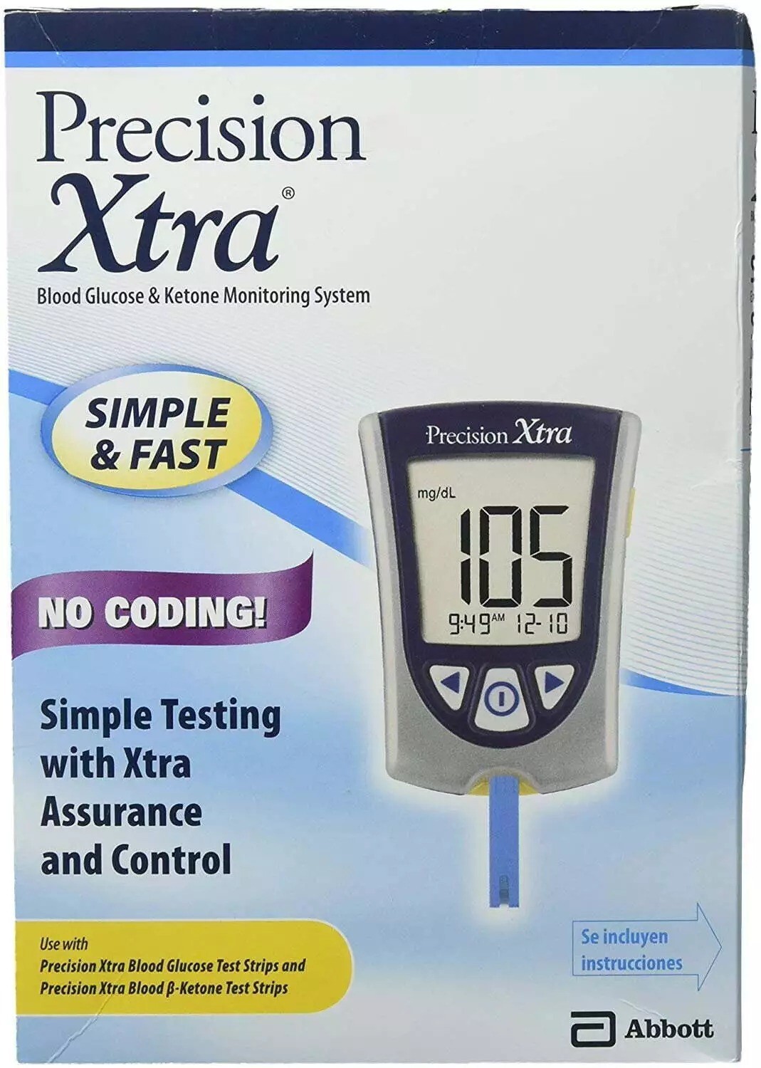 Precision Xtra Blood Glucose & Ketone Monitoring System Simple to Use Meter 1ct